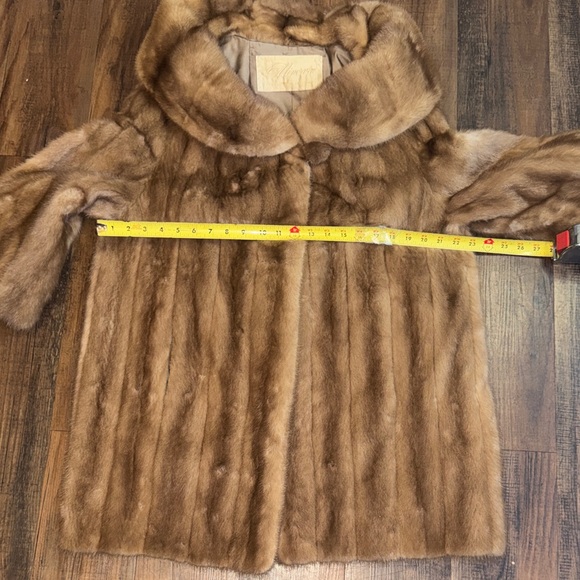 Vintage Mink Fur Coat 3/4 Sleeve Honey Brown vintage - Picture 7 of 15